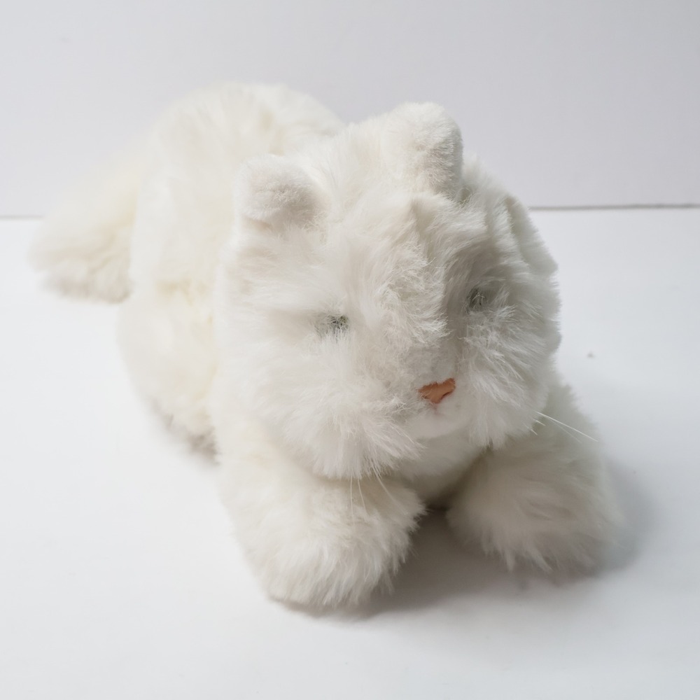 Vintage 1987 Chosun White Cat Plush Stuffed‎ Animal Fluffy Long Hair Realistic